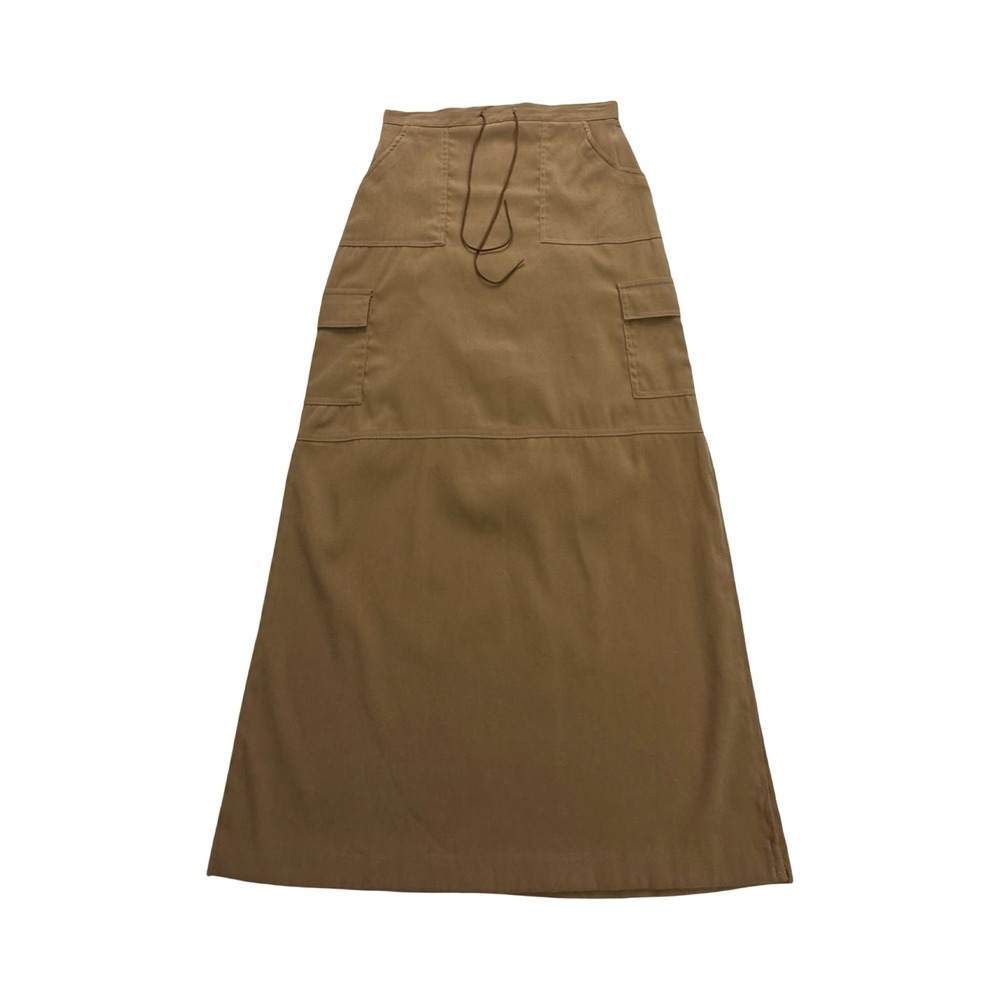 Tracy Evans Cargo Skirt Womens 7 Brown Maxi Utility Pockets Modest Western